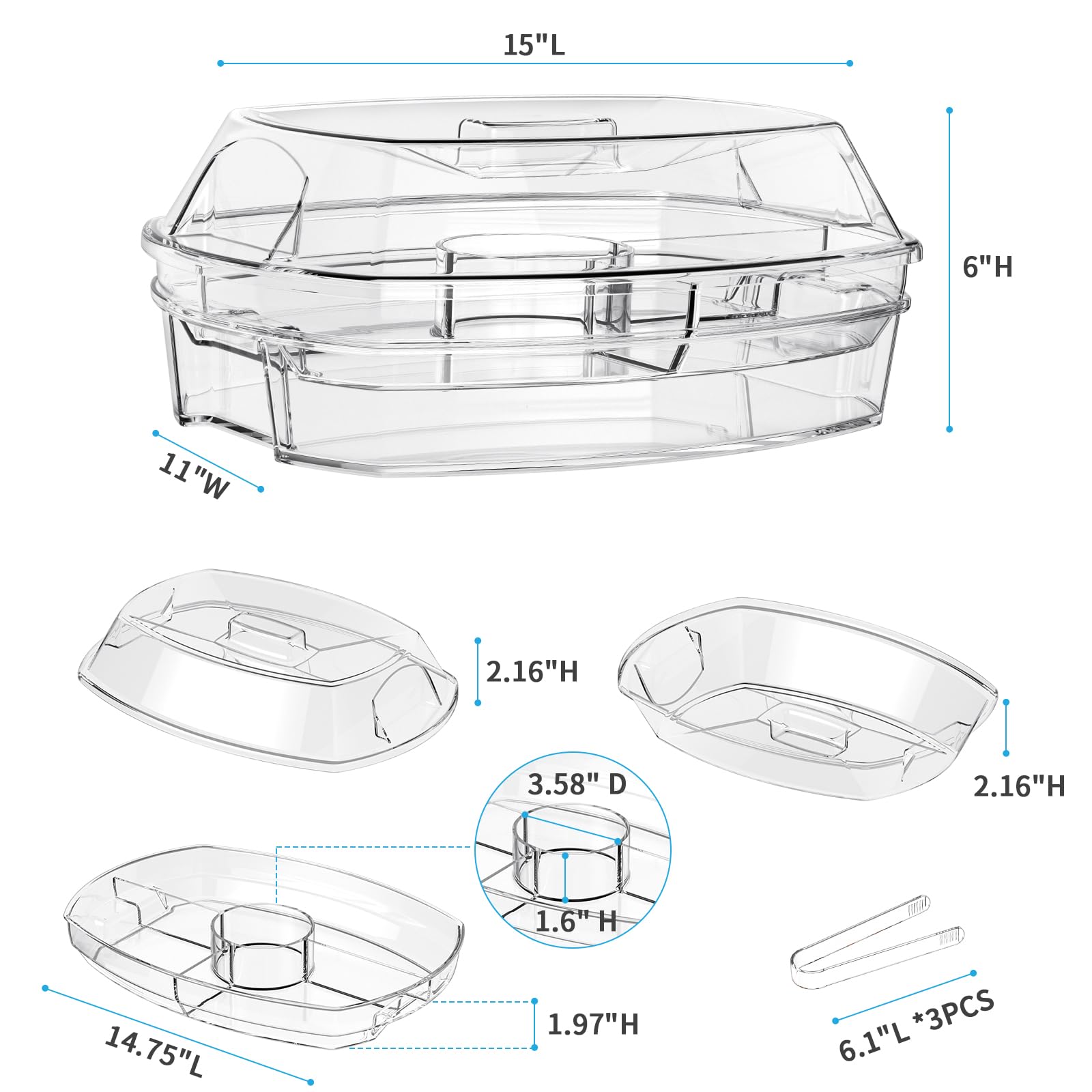 Tangyinus filled four compartments displaying variety and easy serving