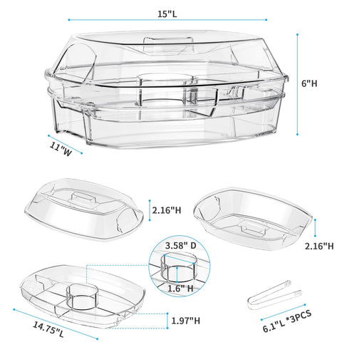 Tangyinus filled four compartments displaying variety and easy serving
