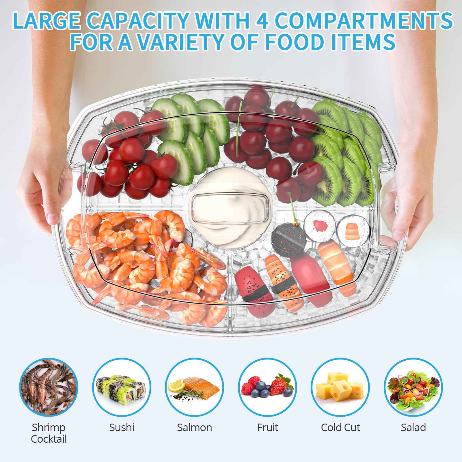 Tangyinus clear lid on platter protects food and keeps items visible