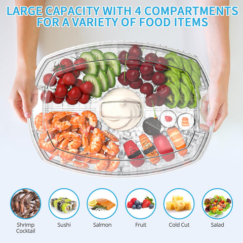 Tangyinus clear lid on platter protects food and keeps items visible