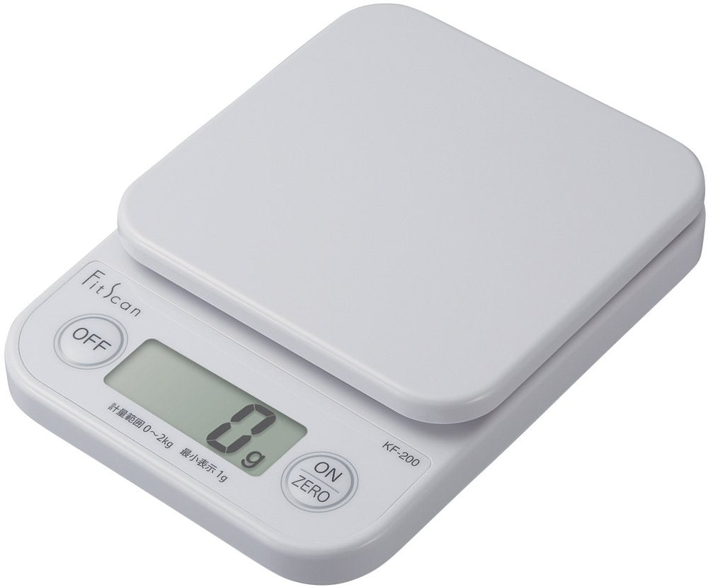 TANITA KF-200 WH front view showing clean white scale and display for precise measuring