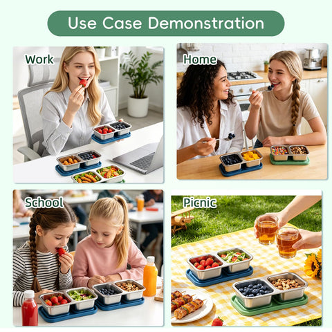 Tanjiae snack box inside a lunchbag, ready for school or travel