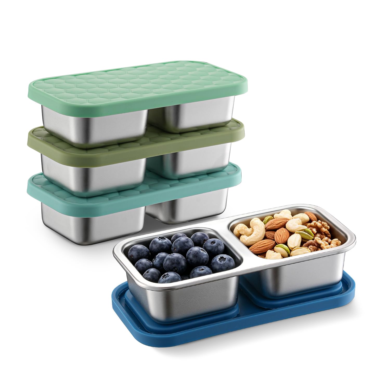 Tanjiae open snack box filled with fruit and veg, preserving freshness