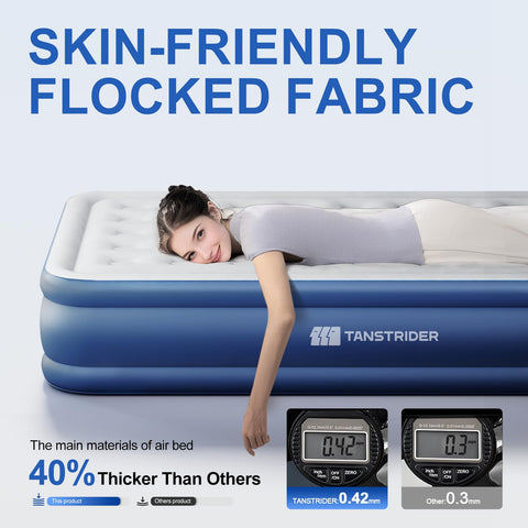 TANSTRIDER flocked top texture close-up showing comfortable water-resistant finish