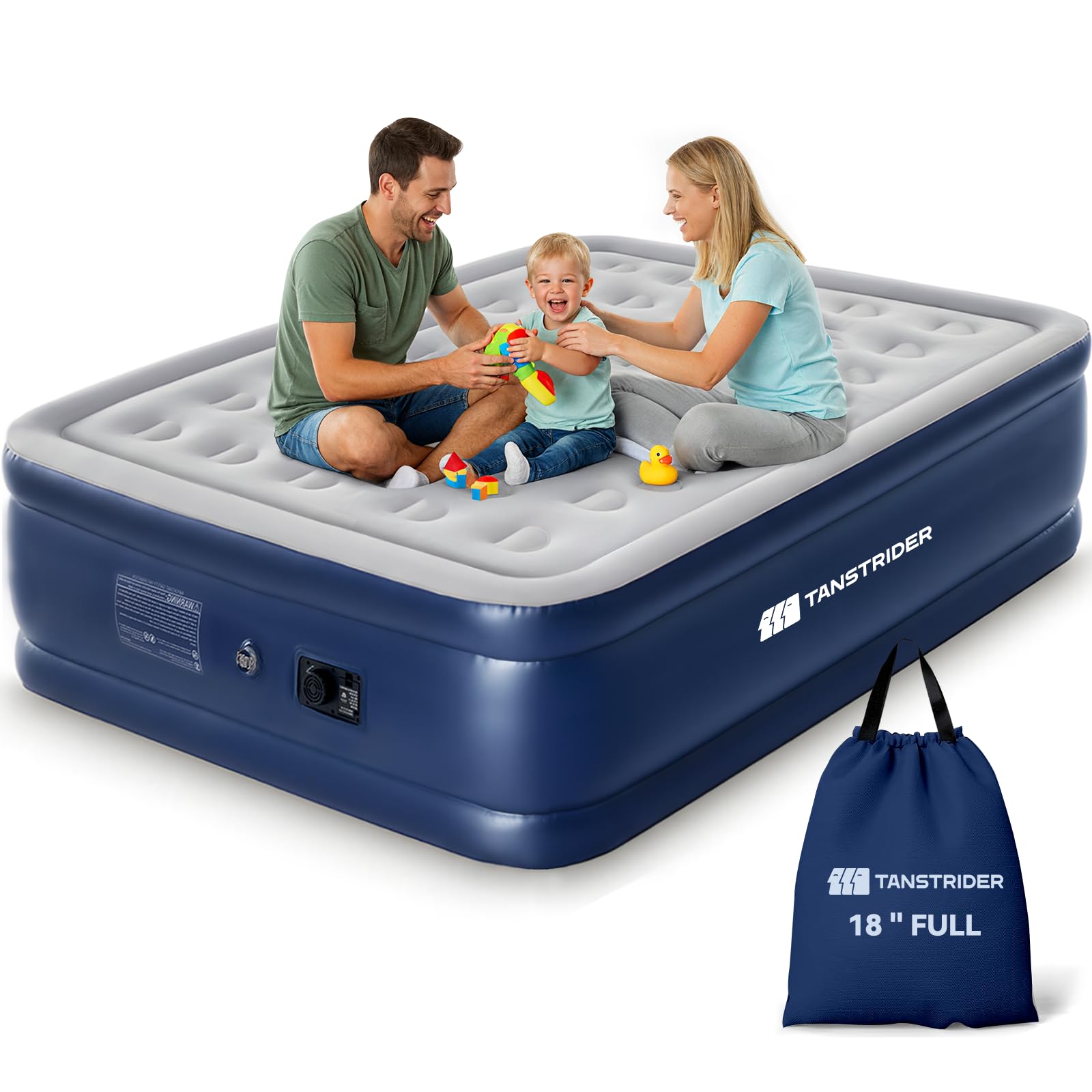 TANSTRIDER full mattress front view showing raised 18 inch comfort