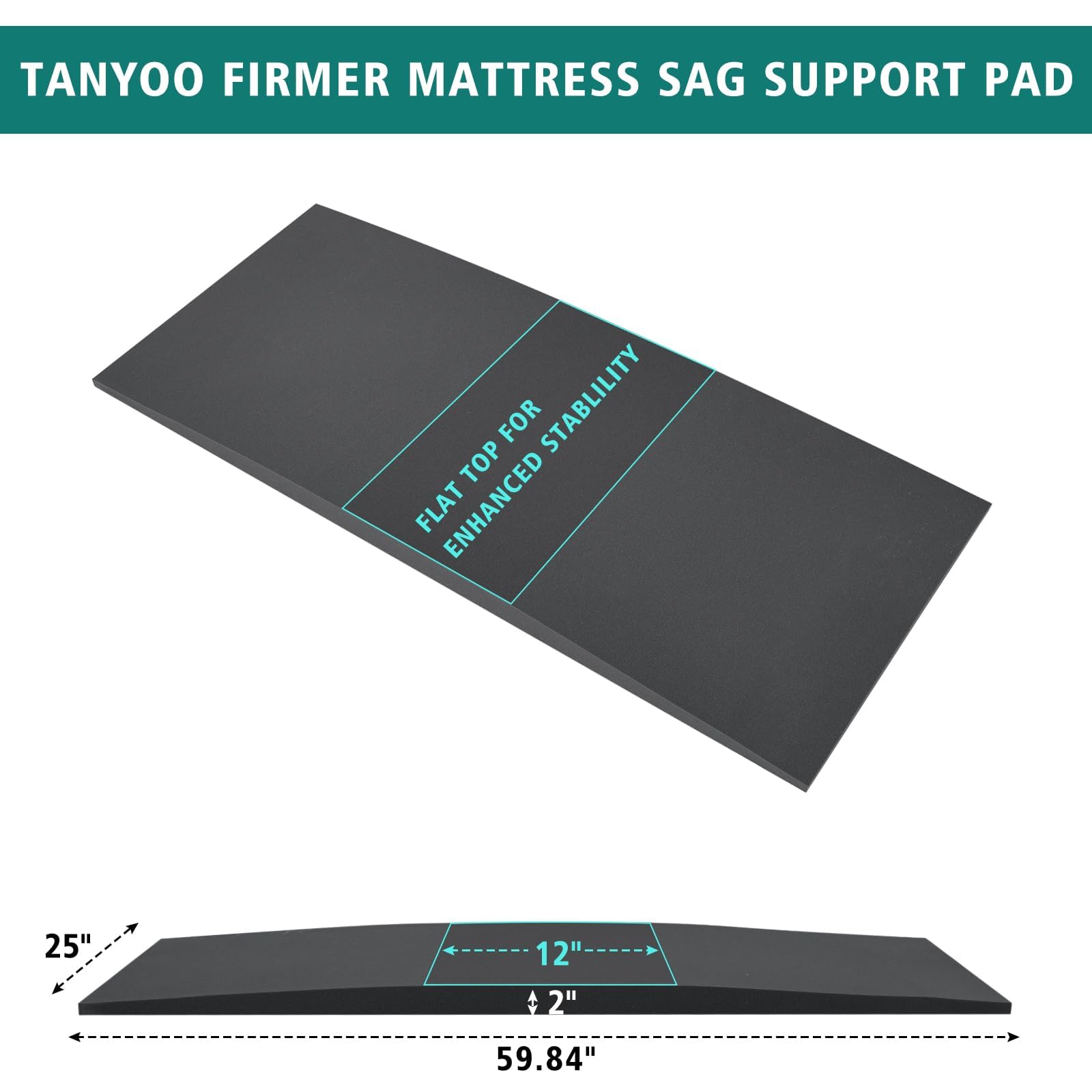 TANYOO next to ruler to show 60x25x2 inches for correct sizing