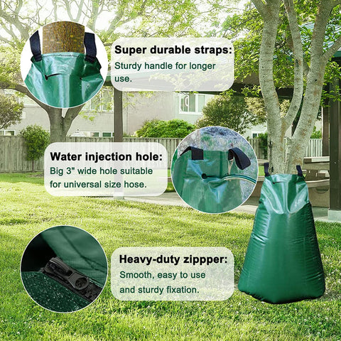 tanzfrosch bag filled on tree releasing water slowly to promote deep roots