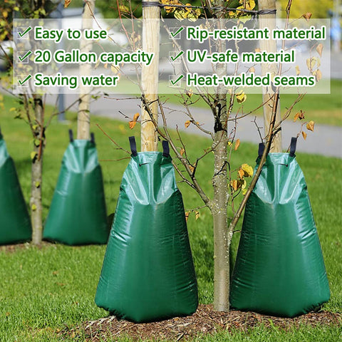 tanzfrosch bag in a backyard planting scene for easy seasonal tree care