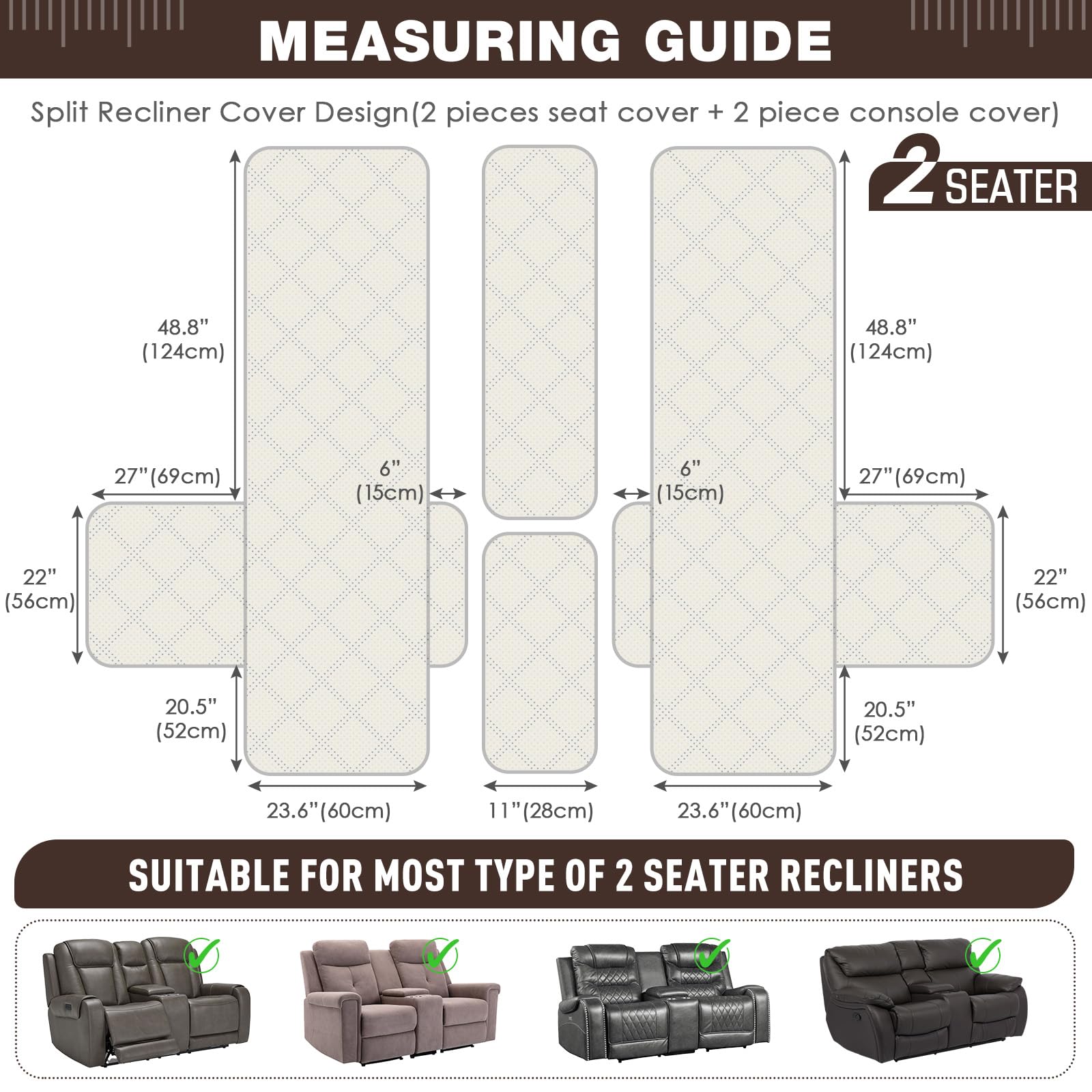 TAOCOCO elastic straps and buckles fastened to reduce slipping during reclining