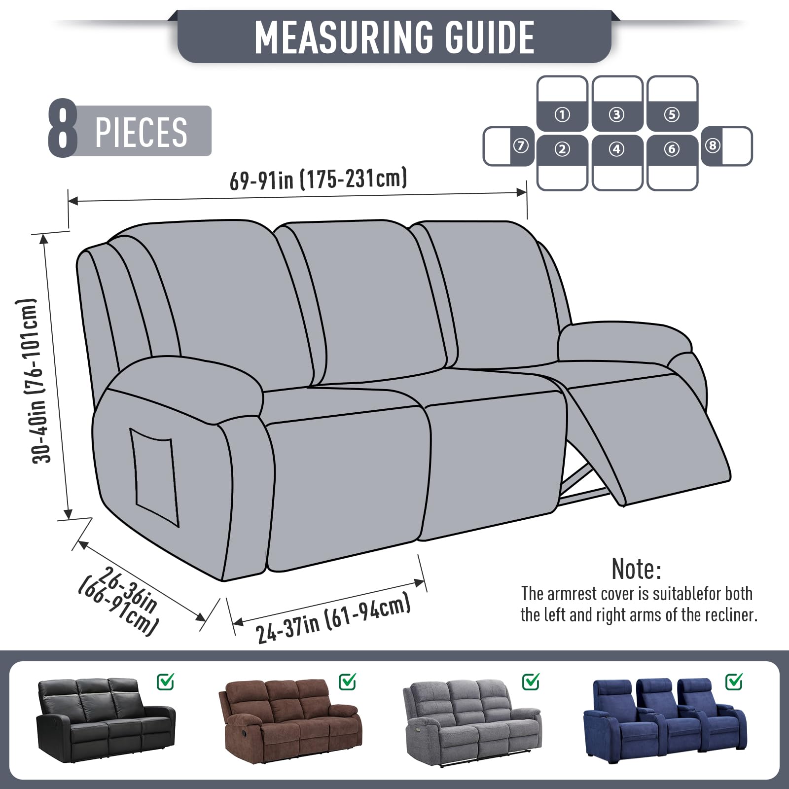 TAOCOCO fabric around recliner handle allowing easy operation