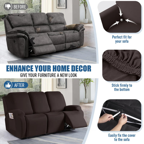 TAOCOCO slipcover on a reclined seat demonstrating full reclining compatibility