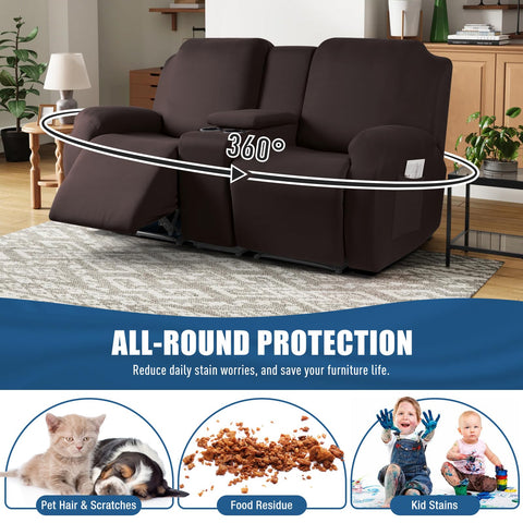 TAOCOCO slipcover in use with reclined seat demonstrating full mobility