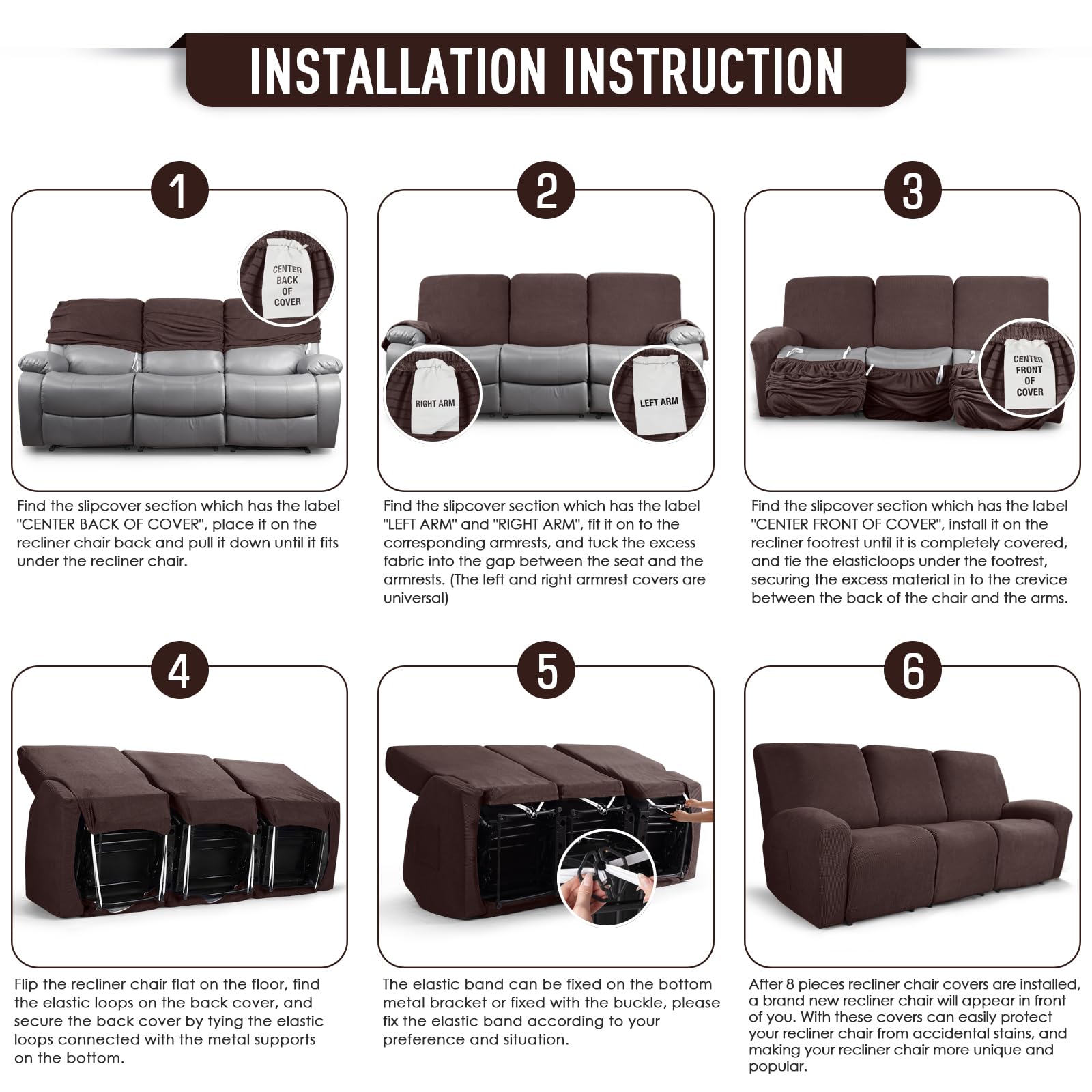 TAOCOCO sofa next to measuring tape showing recommended fit and size guidance