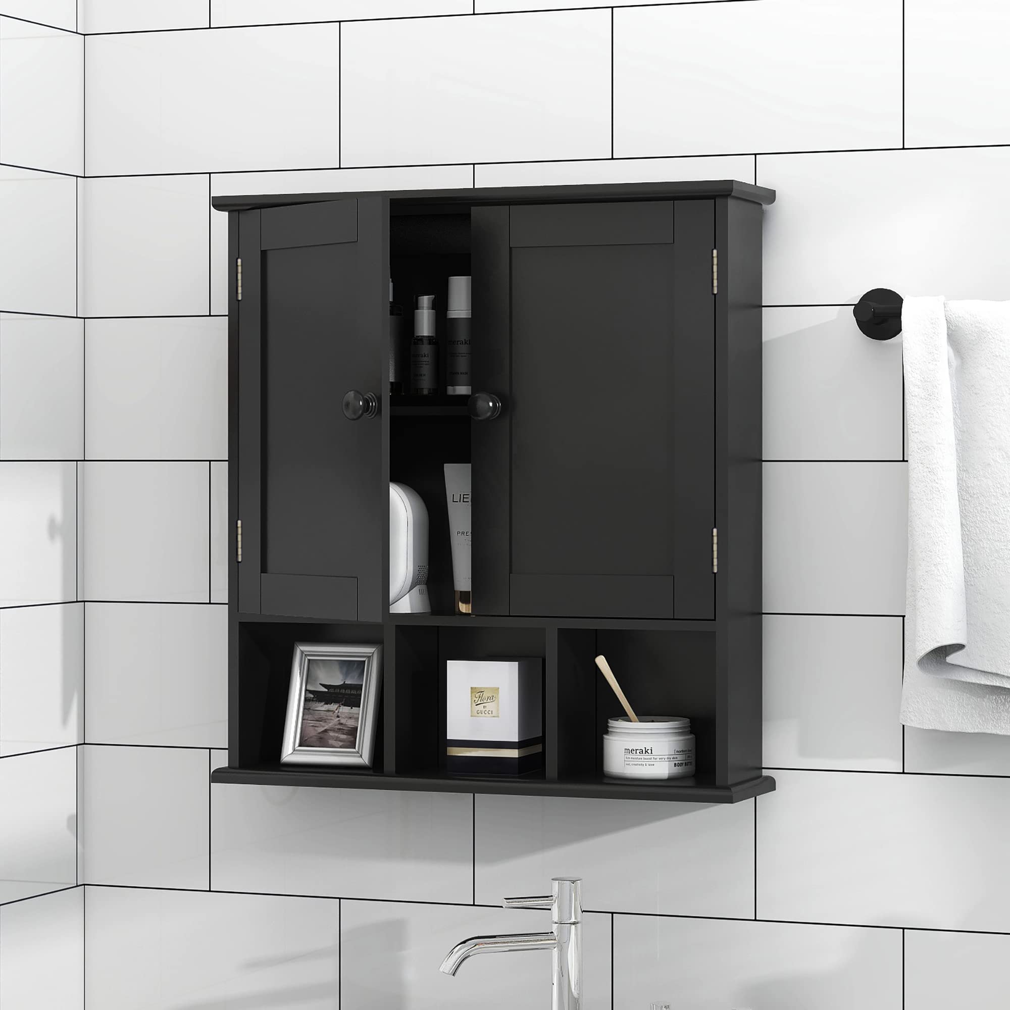 TaoHFE mounted above a toilet demonstrating space-saving vertical storage benefit