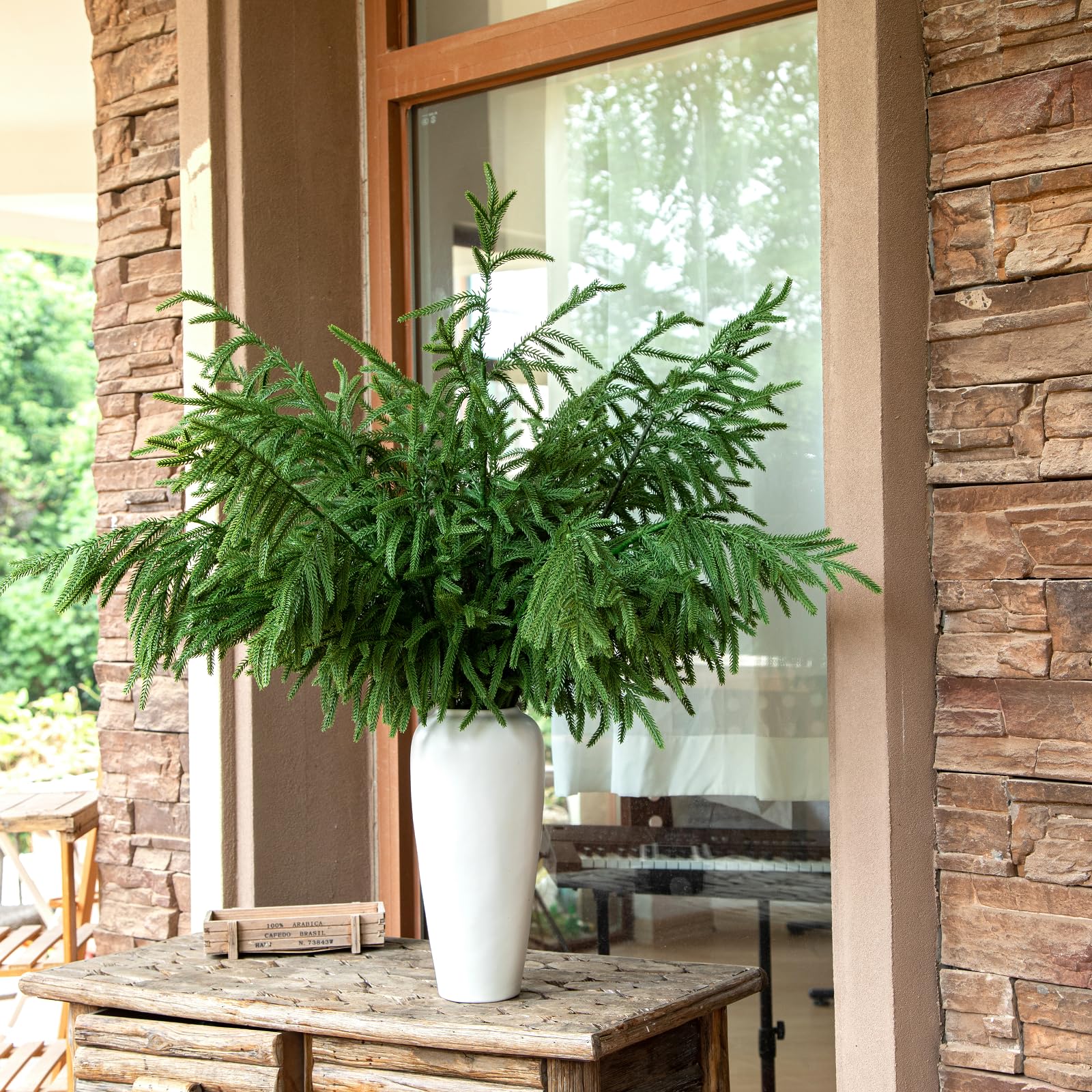 Tasruwat stems used in a DIY wreath with ornaments for festive customization
