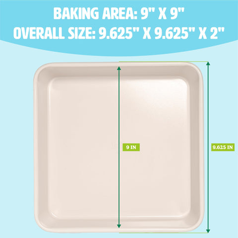 Tasty pan beside a ruler showing 9-inch scale for portion planning