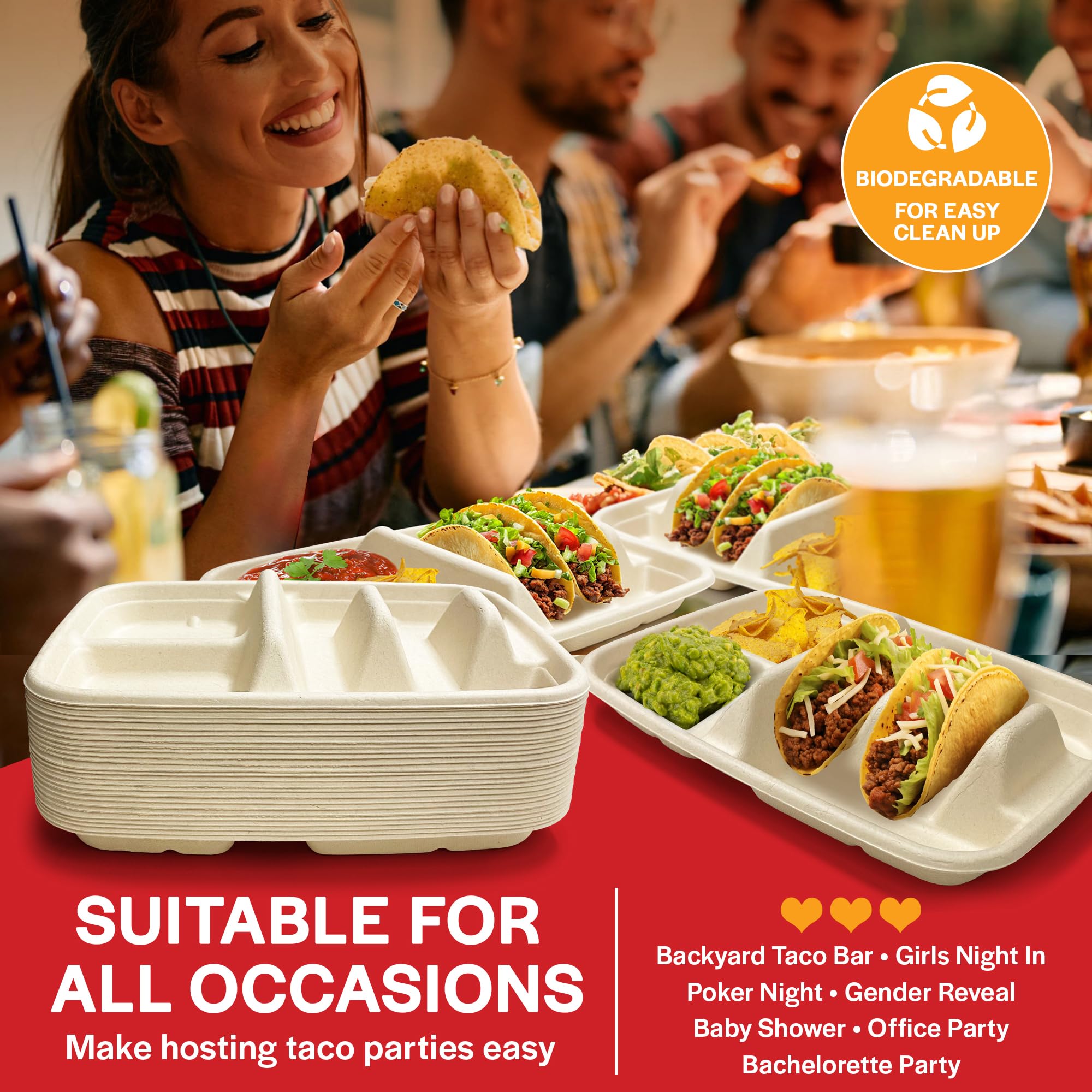 Tasty Taco plate on a taco bar display improving buffet organization