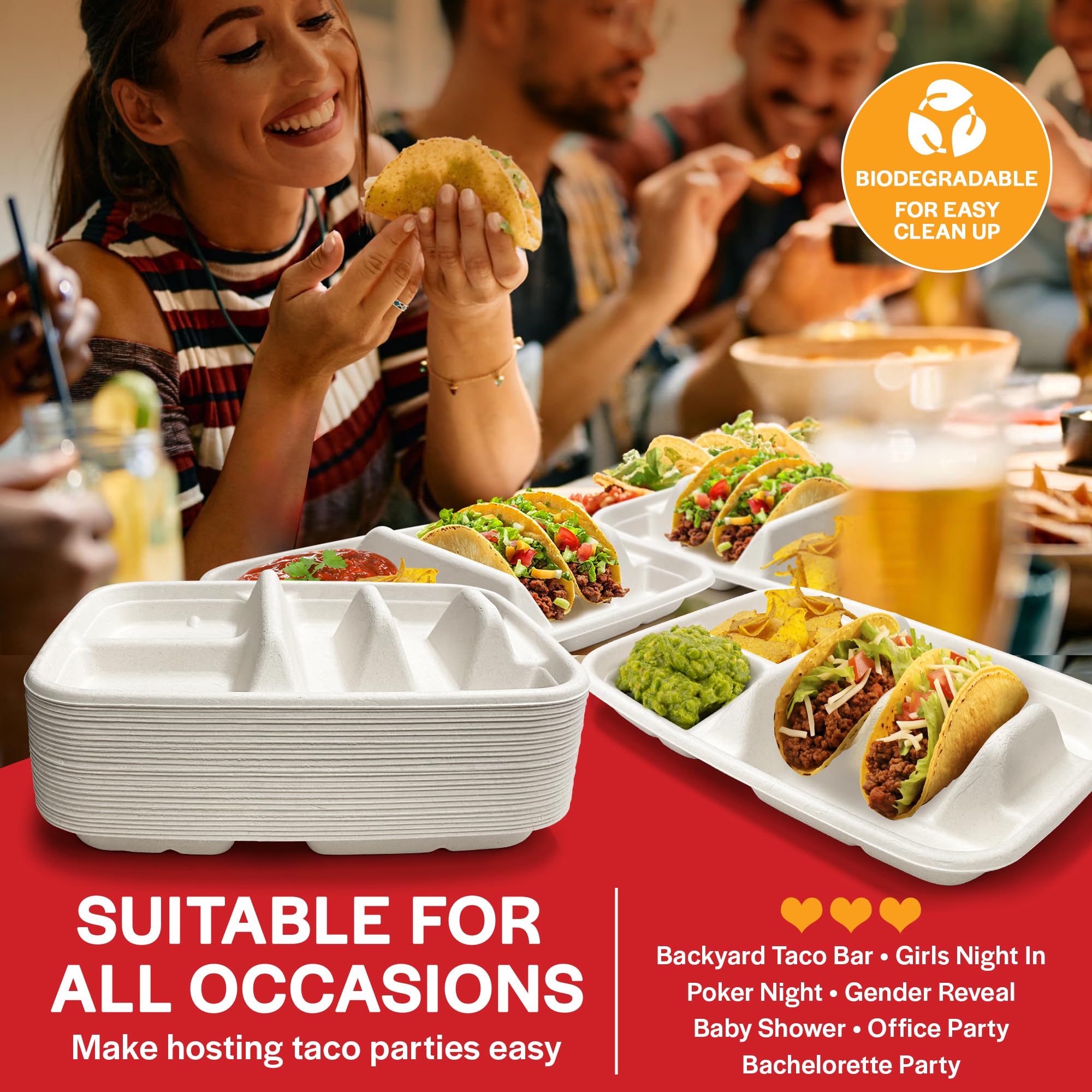 Tasty Taco plate with hard shell taco, proves secure fit and balance