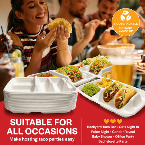 Tasty Taco plate with hard shell taco, proves secure fit and balance