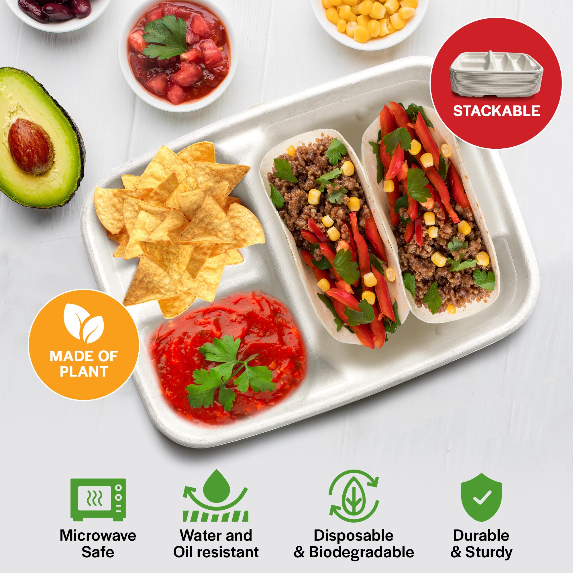 Tasty Taco plate holding soft tortilla, shows compatibility and stability