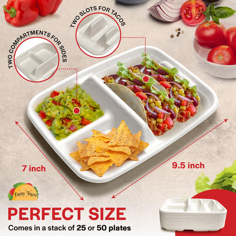 Tasty Taco plate edge texture close-up, demonstrates sturdy rim support