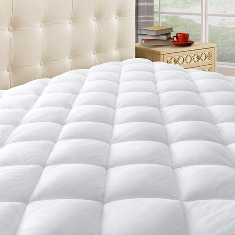 Taupiri full quilted pad front view showing clean white top and snug fit