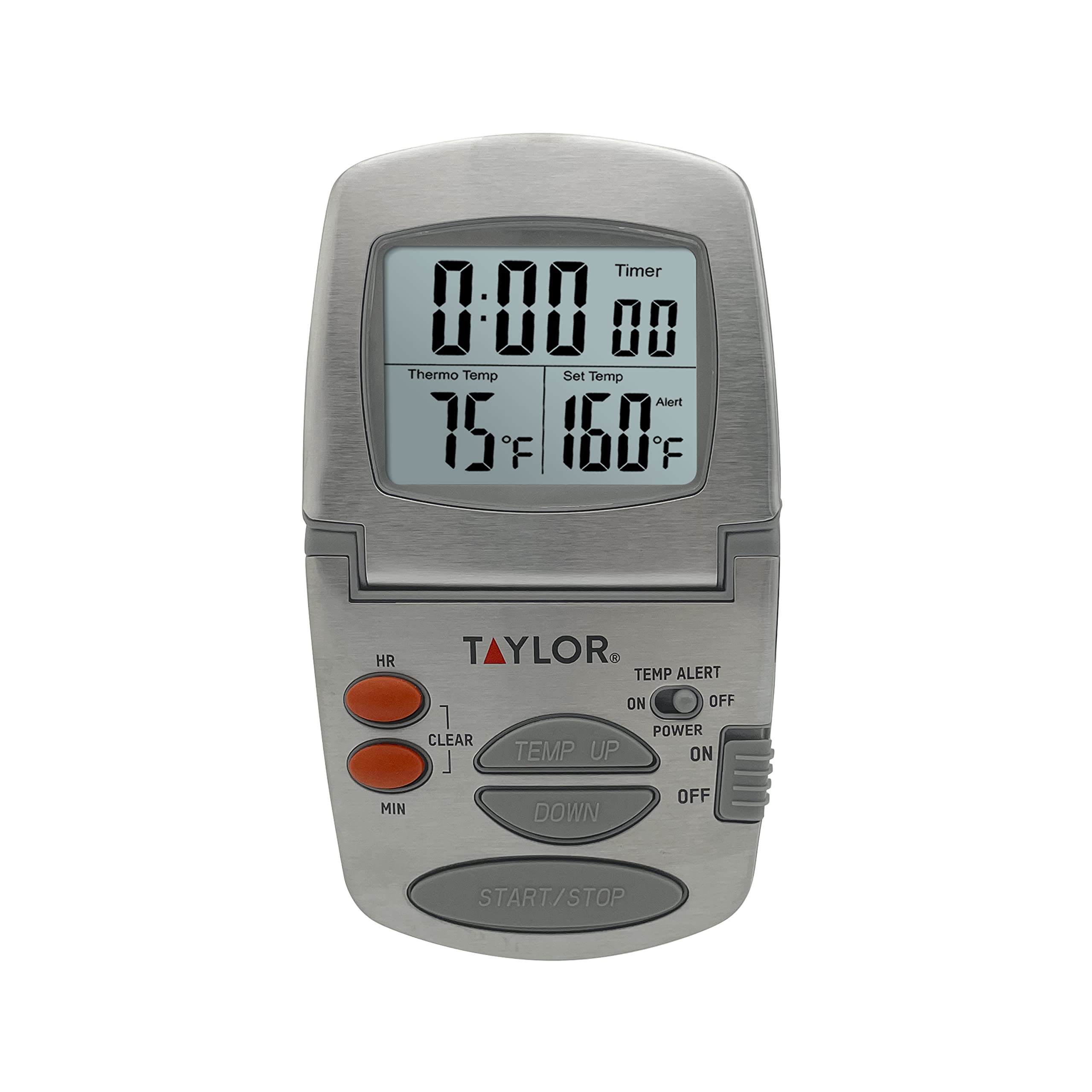 Taylor probe inside oven monitoring roast for consistent cooking results