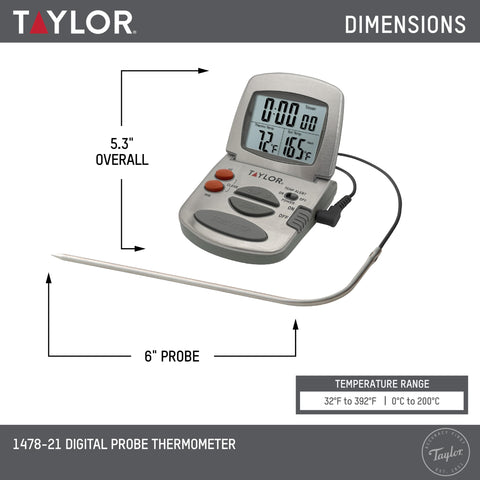 Taylor long silicone cord stretched to show safe distance from heat