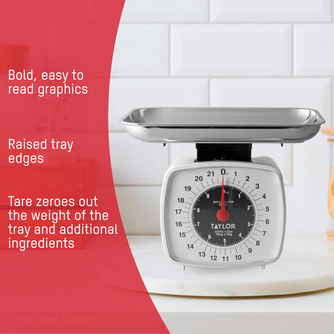 Taylor close-up of chrome tray with raised edge for secure ingredient holding benefit easy cleanup