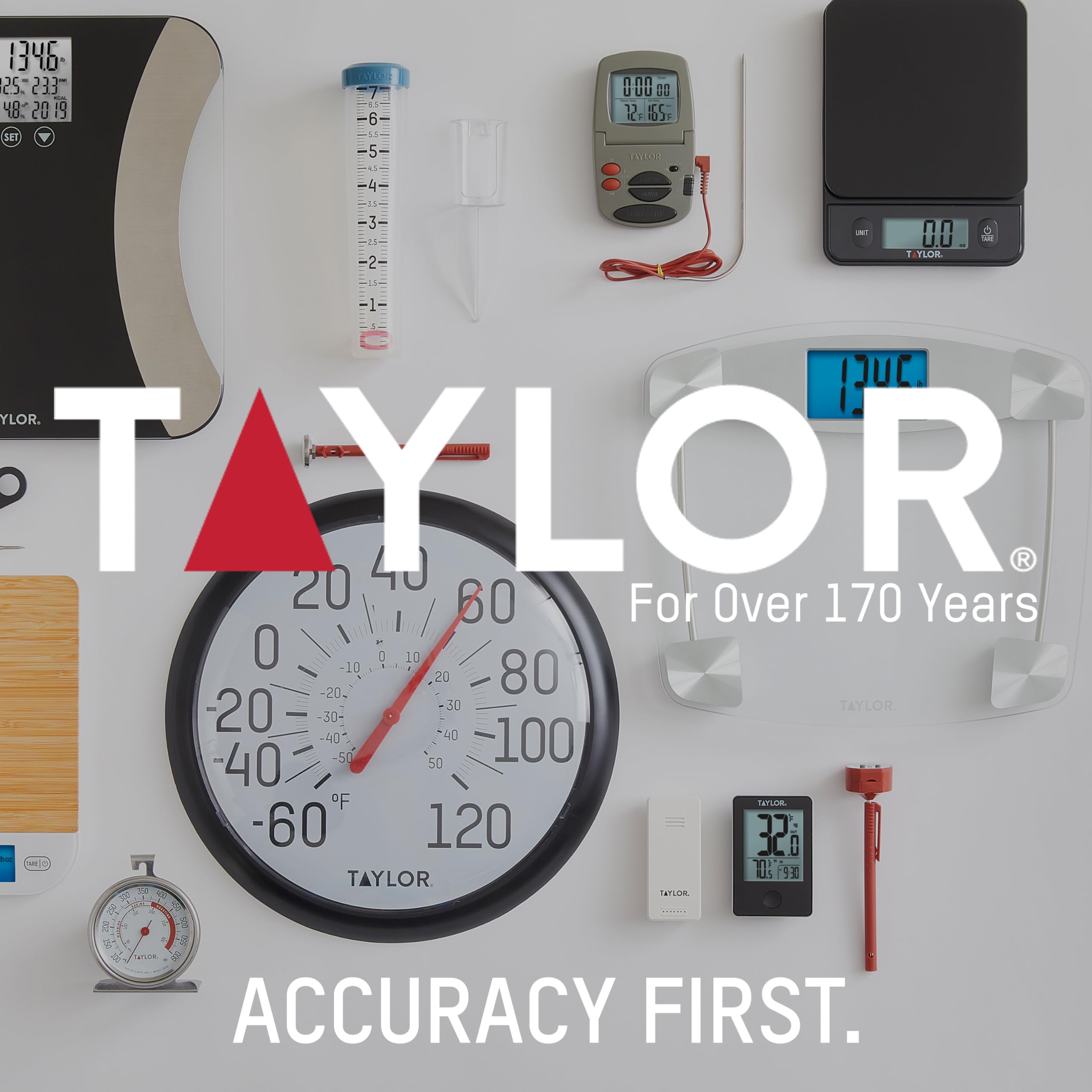 Taylor top view of tare knob for quick zeroing and accurate net measurements