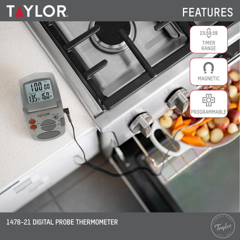 Taylor stainless-steel probe close-up demonstrating durable construction