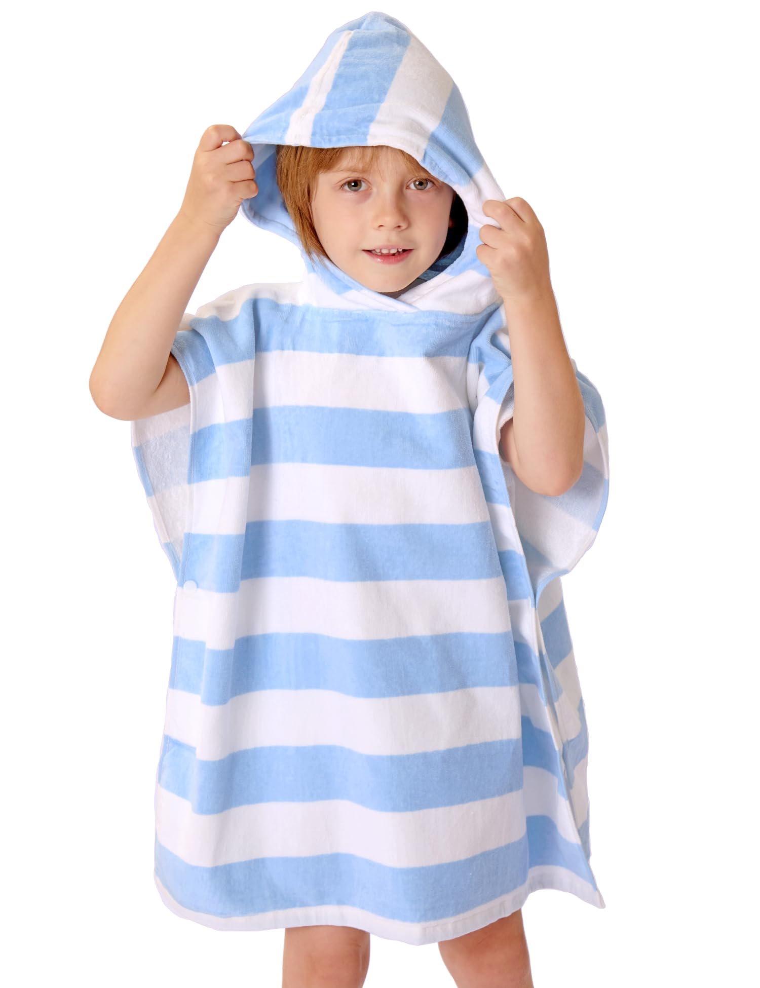 TBEZY front view hooded poncho showing full coverage and easy wear