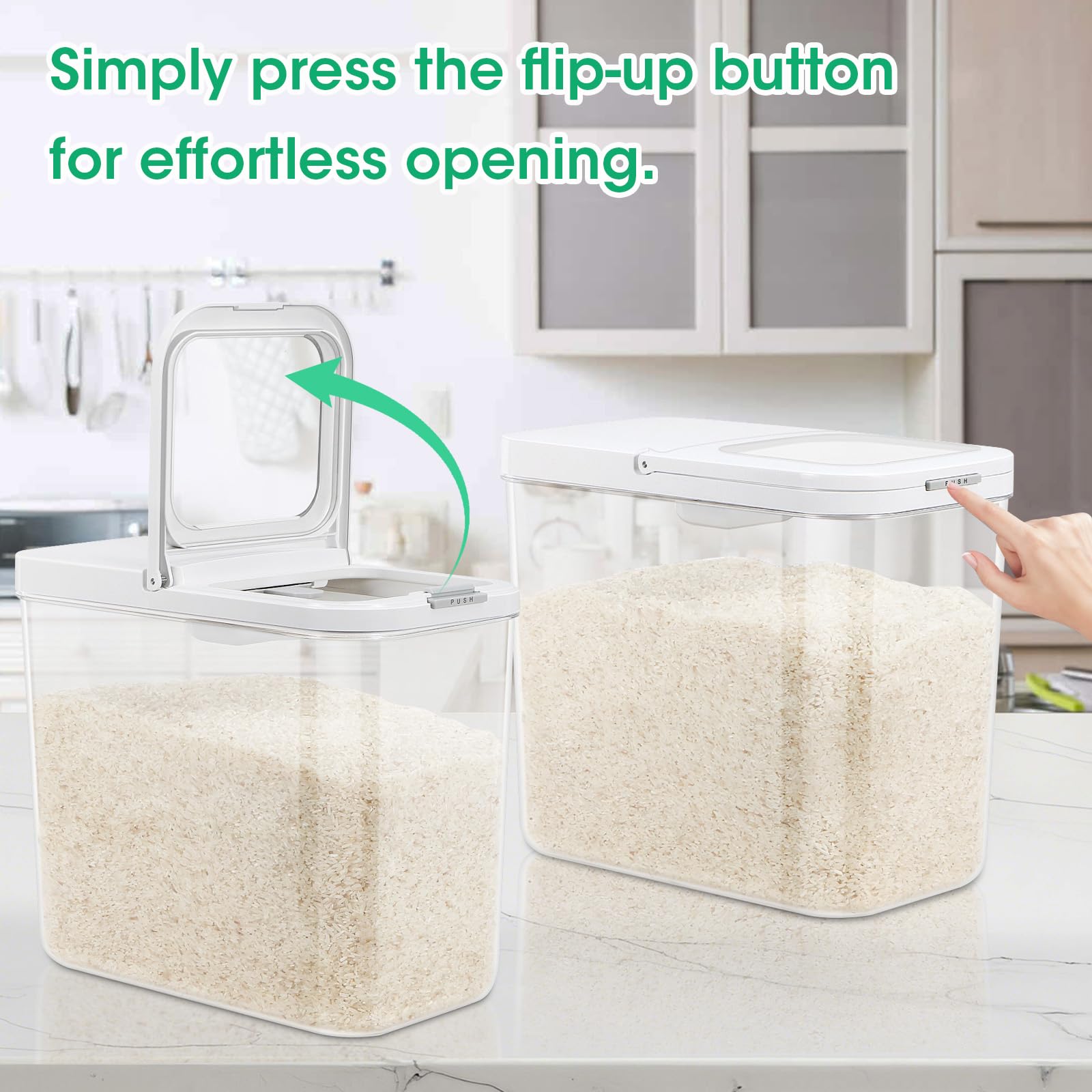 TBMax lid flipping up with one-finger press for fast access
