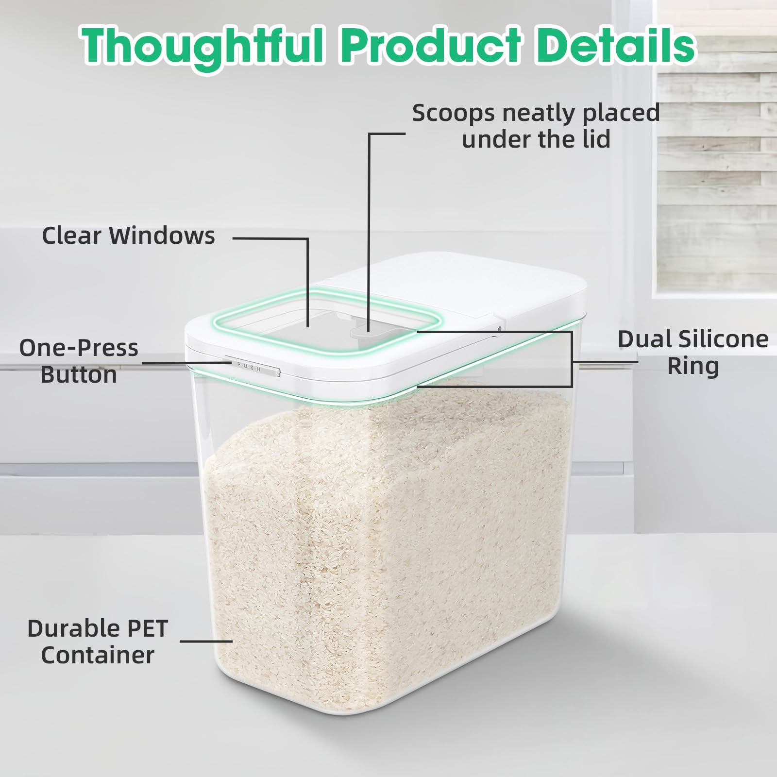 TBMax clear side showing rice level for quick inventory check