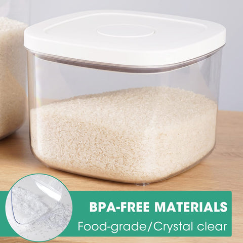 TBMAXS with rice visible through clear sides for quick inventory checks