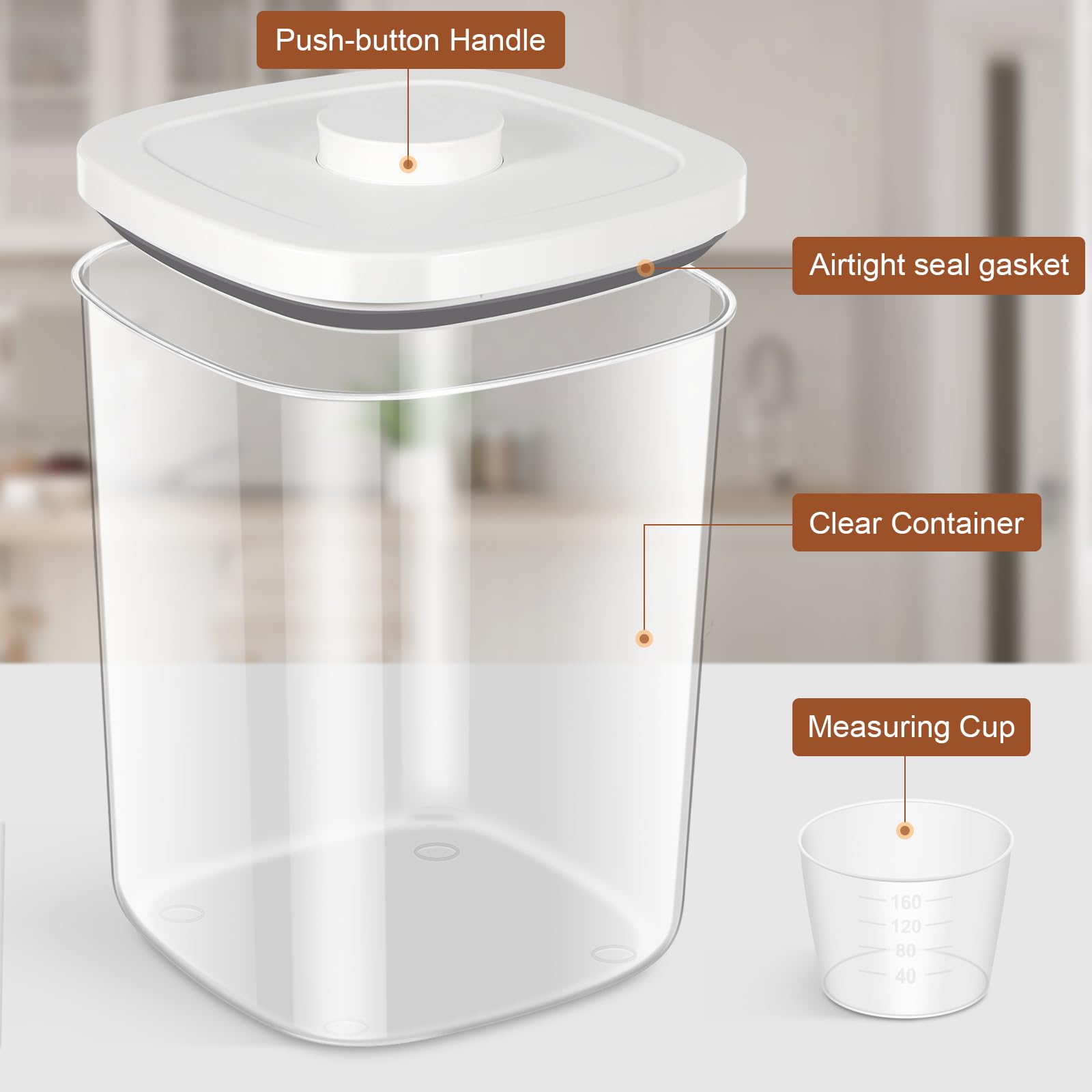 TBMAXS side view on pantry shelf showing compact footprint and space-saving benefit