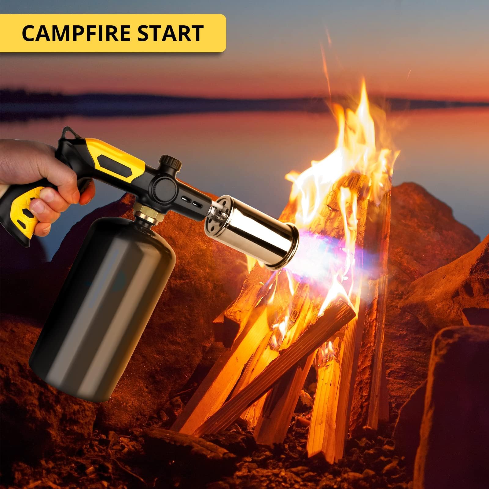 TBTeek torch held in hand to show size and ergonomic control for comfort