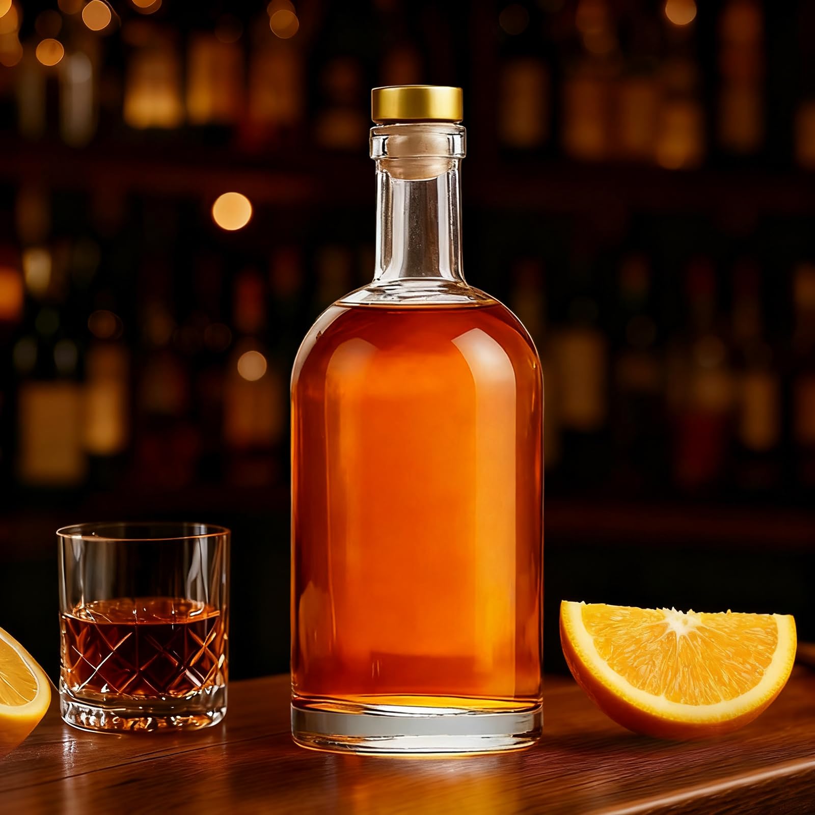 TBWIND bottle filled with wine showing crystal-clear glass presentation