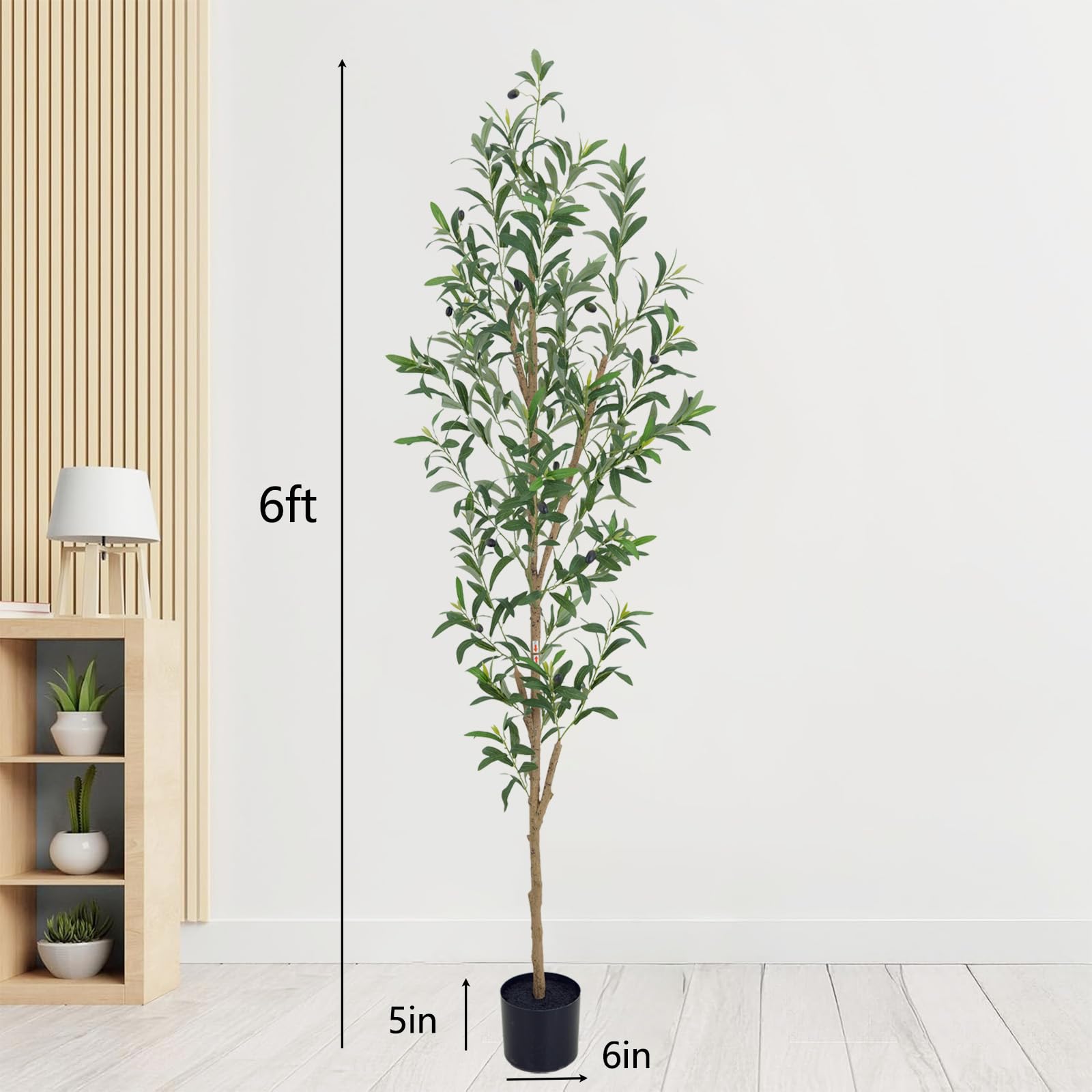 TDIAOL tree in modern living room adding greenery without upkeep