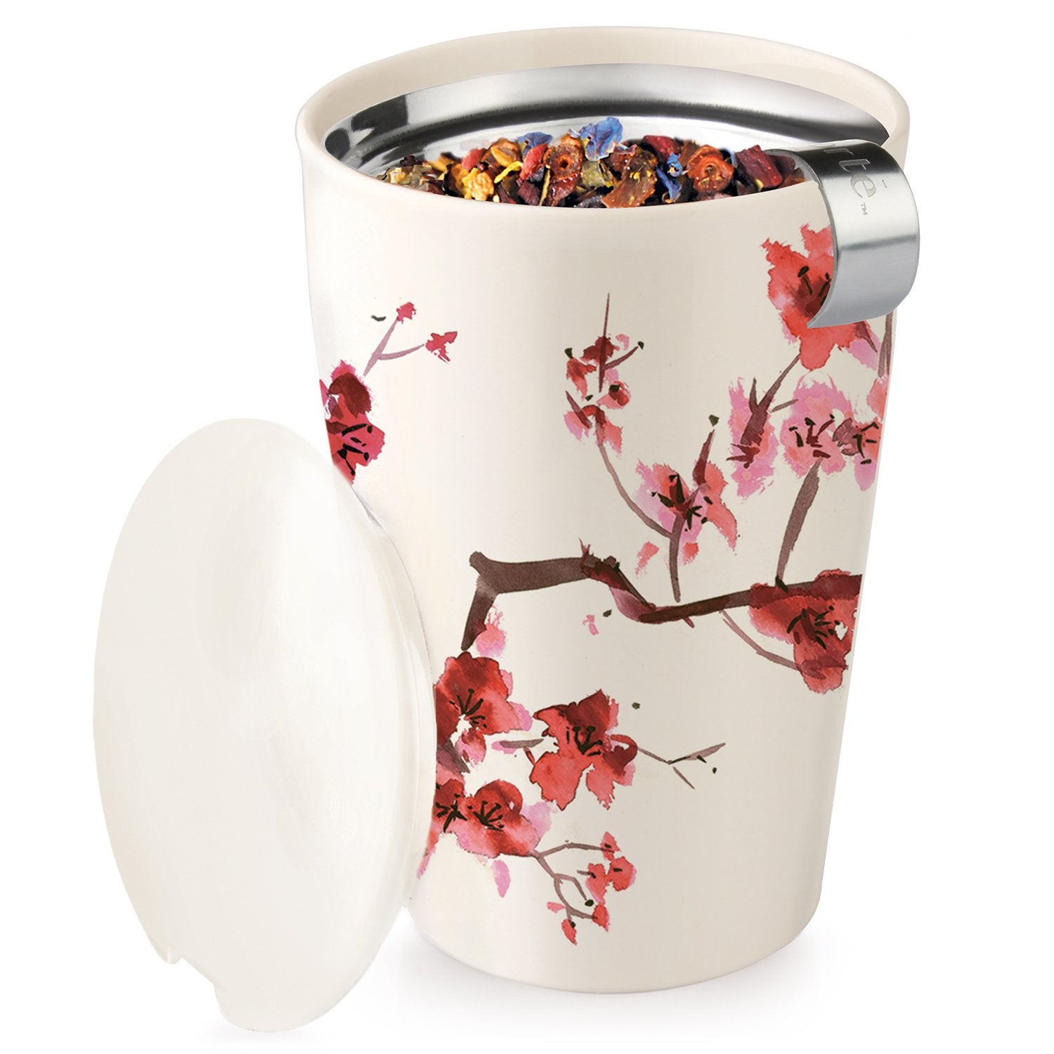 Tea Forte lid used as drip-rest under infuser to catch drips and protect surfaces