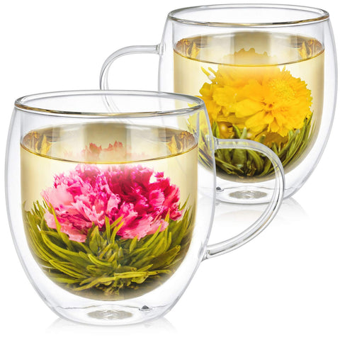 Teabloom front view of two mugs showcasing elegant insulation and visual appeal