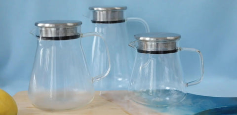 Teabloom silicone ring on lid securing filter while pouring safely