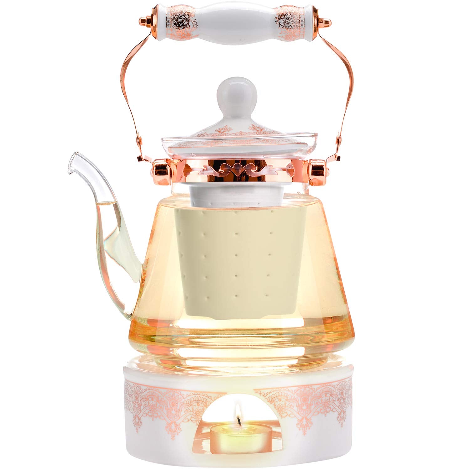 Teabloom rose-gold handle close-up offering secure grip and refined look