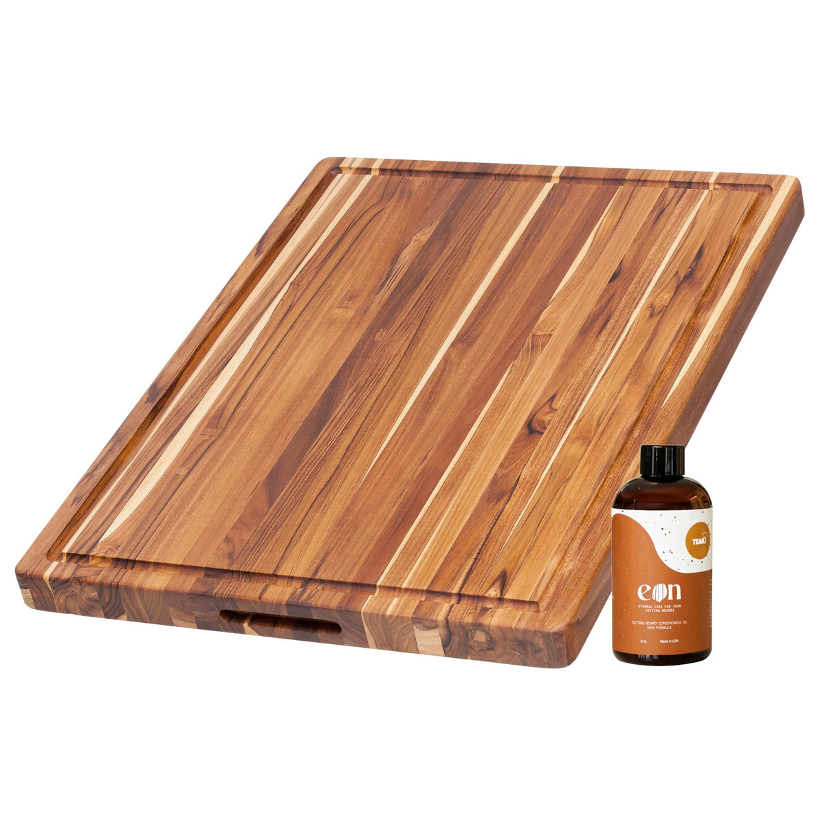 Teakhaus extra large board front view shows durable cutting surface benefit