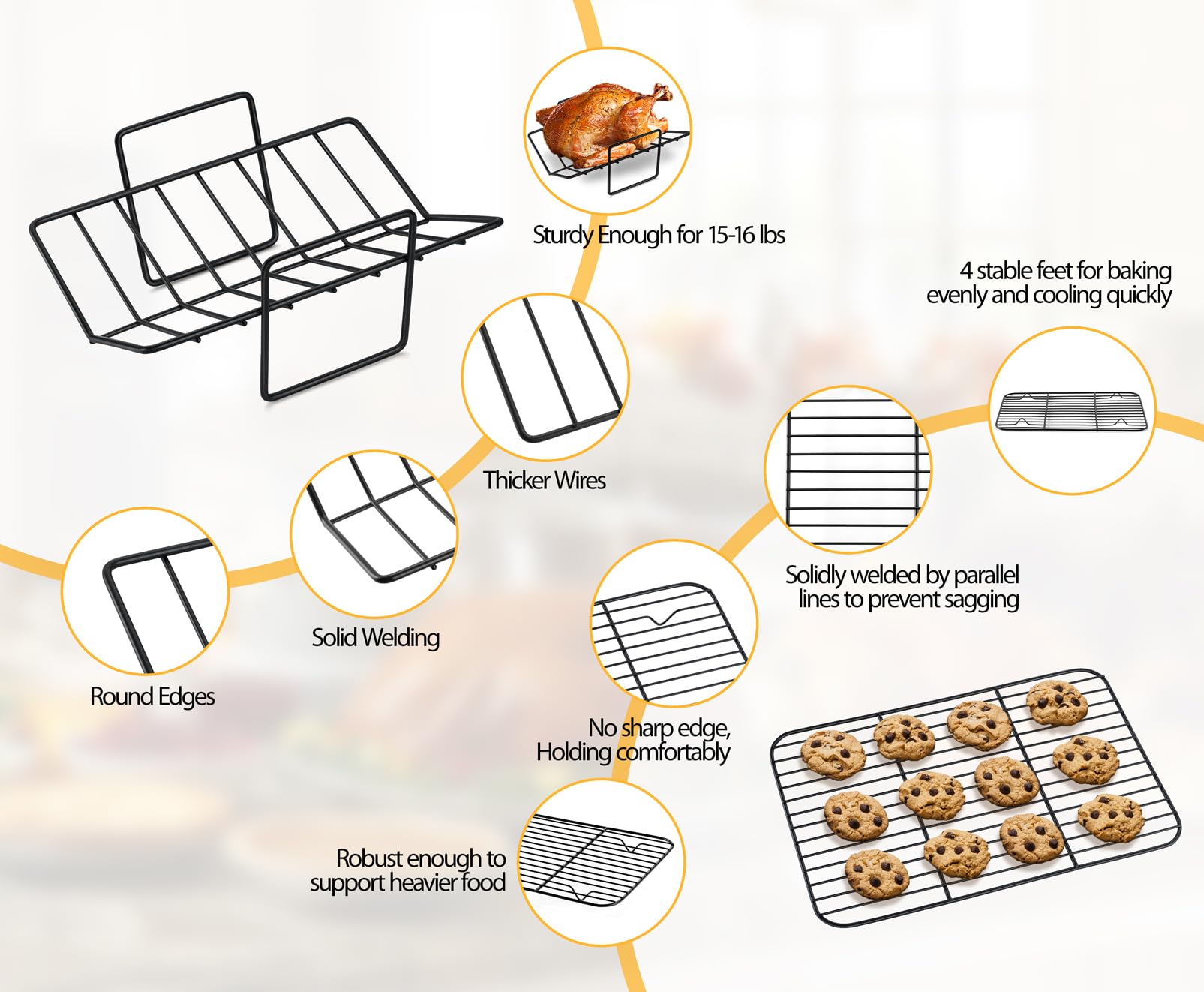 TeamFar flat rack in pan with lasagna demonstrating multi-use versatility