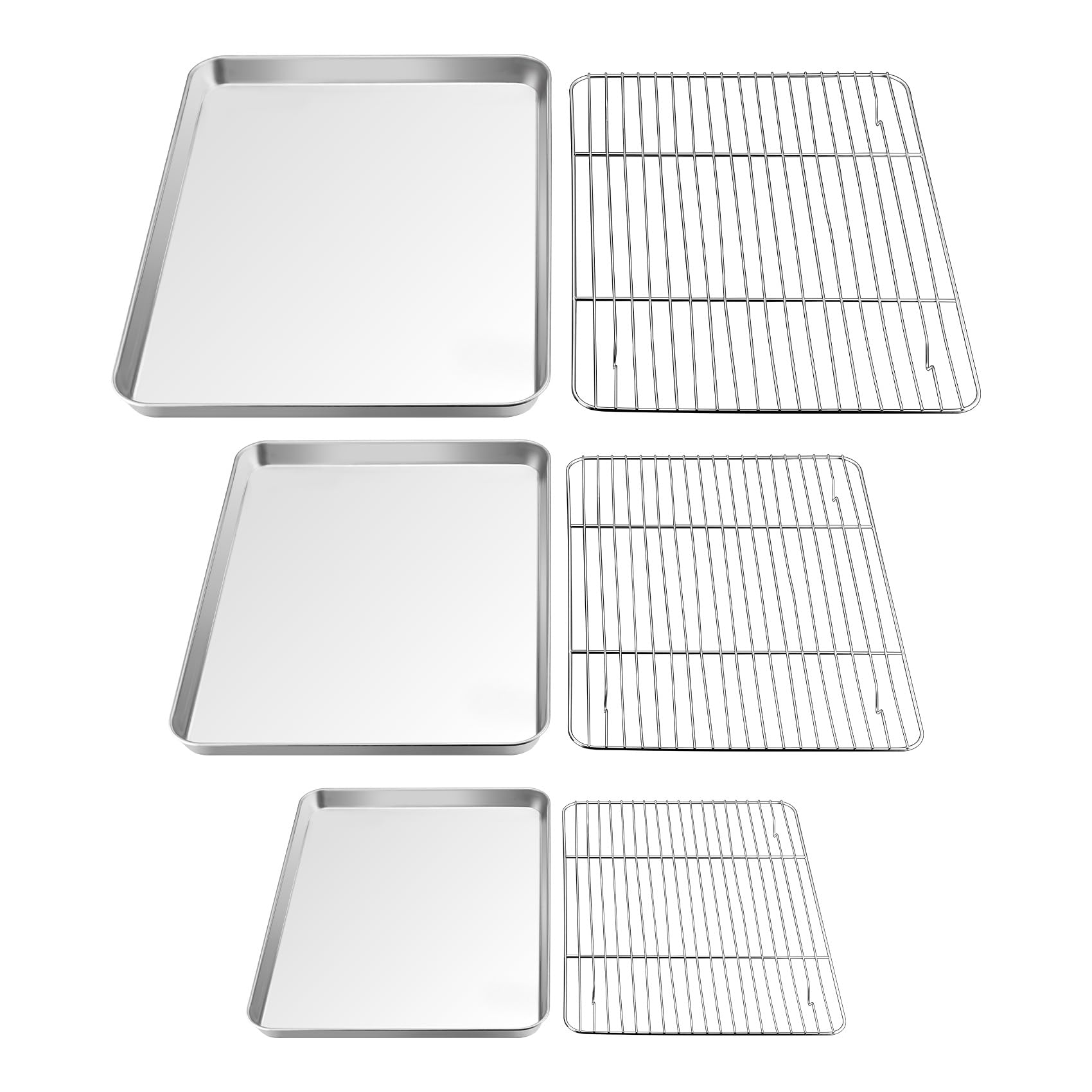 TeamFar full set front view showing three pans and three racks for versatile cooking