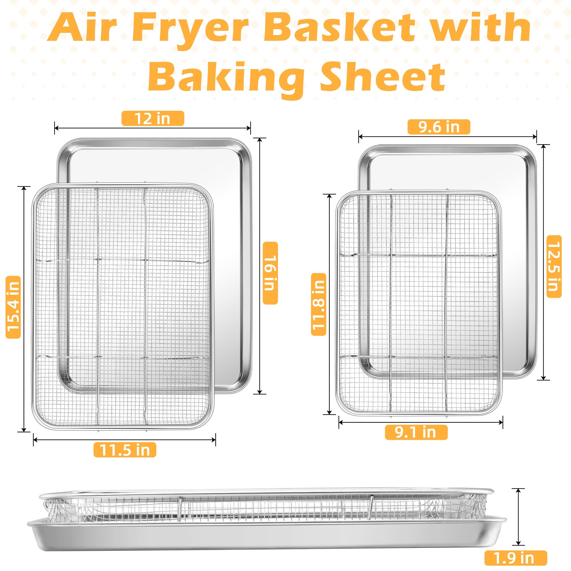 TeamFar close-up of large basket mesh highlighting airflow and crisping benefit