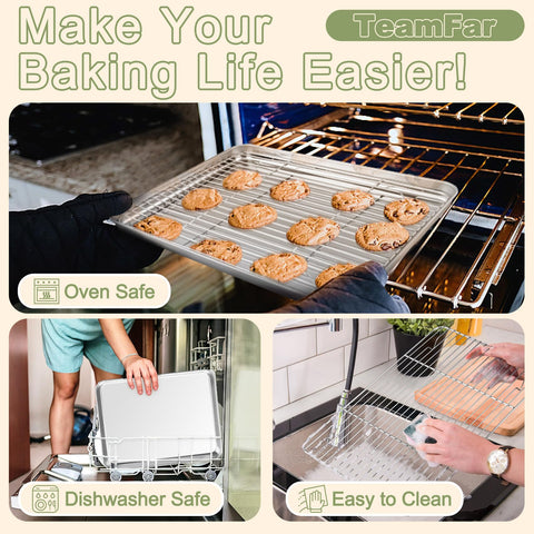 TeamFar rack holding bacon to show crisping benefit and grease drainage