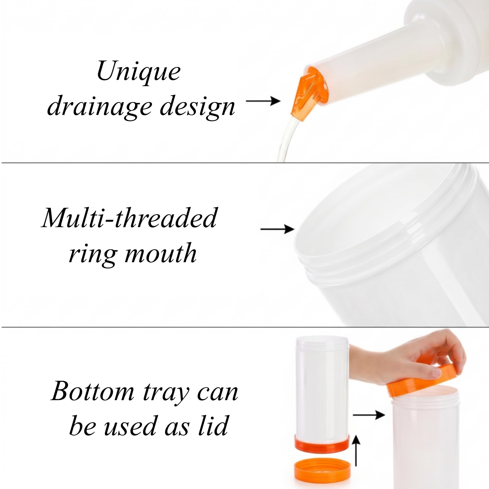 Tebery removable bottom cap used as secure storage base for travel