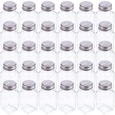 Tebery front view of 30-pack glass shakers showing neat presentation and easy access
